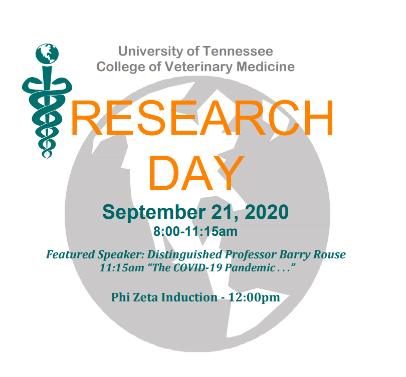 The 2020 UTCVM Research Day logo and invitation.